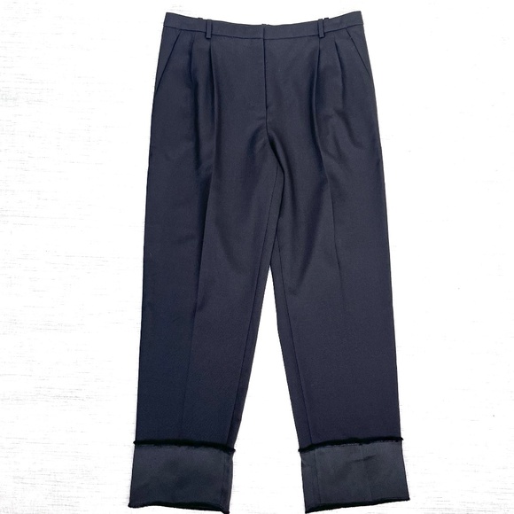 Theory Black Satin Cuffed Trousers - Picture 5 of 9